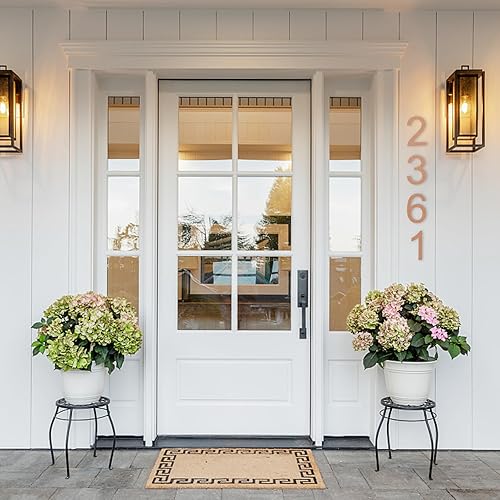 Miniatura 30 de DEWEL Números flotantes de casa grandes de 8 pulgadas para exteriores, decoración de números de dirección de casa modernos negros para señalización