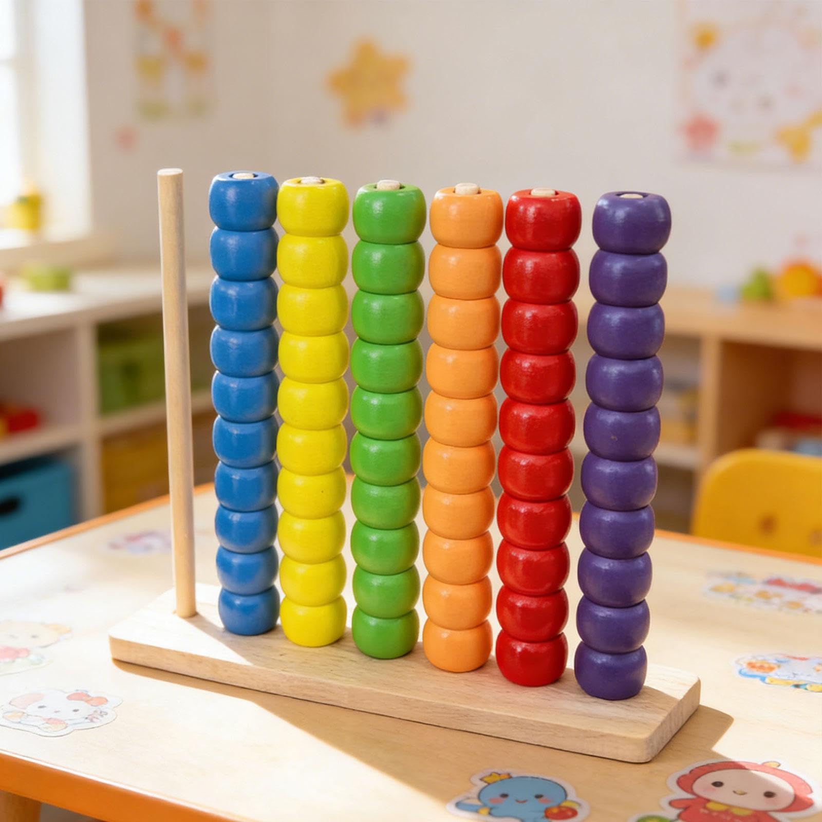 Gralara Farbsortier Und Stapelspielzeug Aus Holz, Zählspiele für 2 bis 4 Jährige