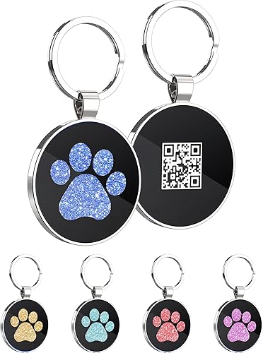 KEKID Etiquetas de perro QR personalizadas para mascotas, etiquetas de identificación de código QR, etiquetas de identificación de mascotas