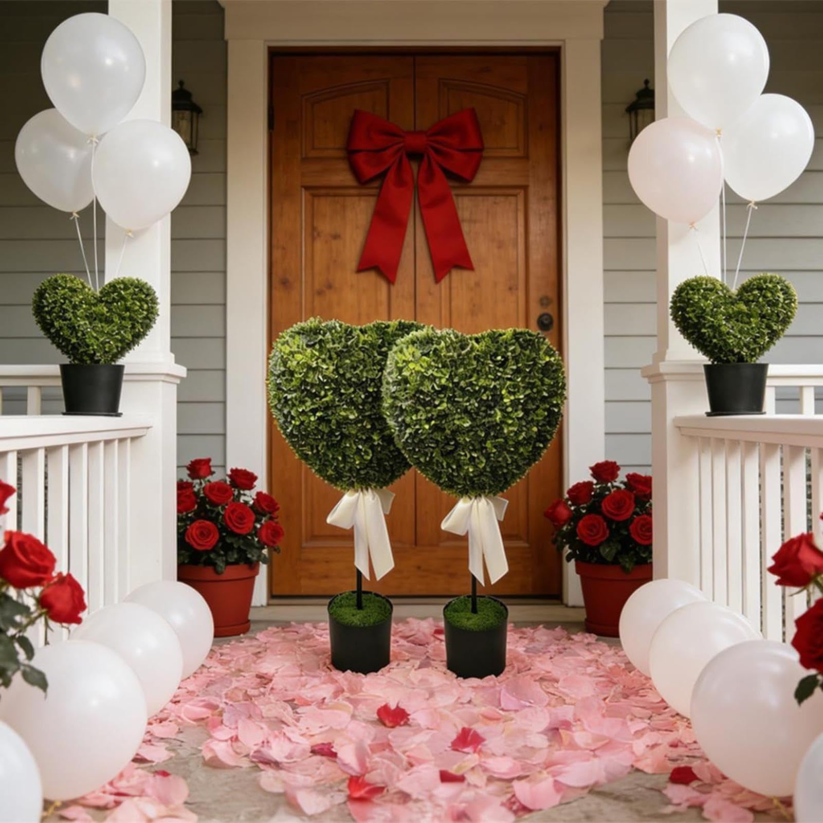 Topiaria Artificial Decoración De San Valentín con Falso
