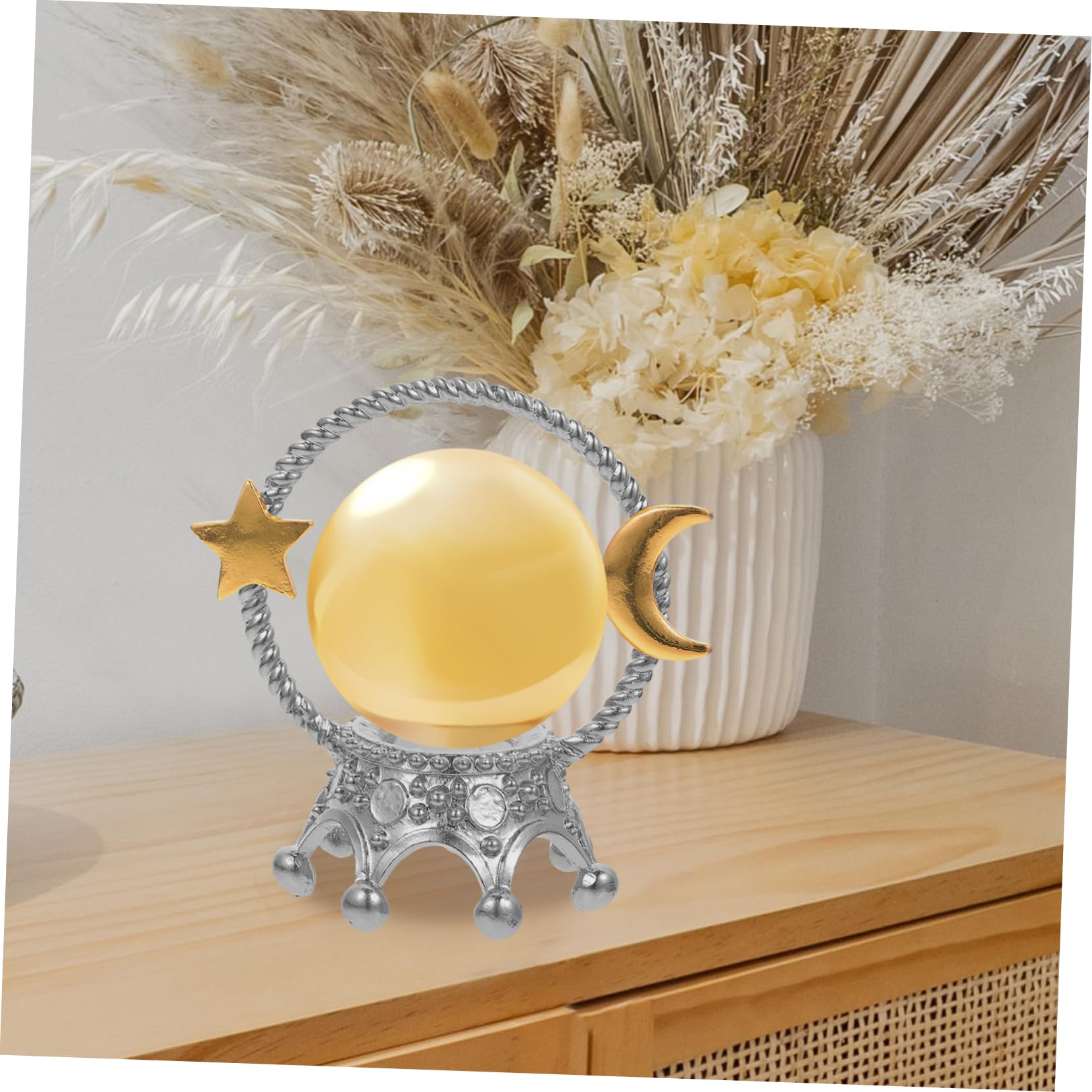 Support Pour Boule De Cristal Ou Globe - Présentoir En Métal Noir 15x15x8 Cm, Décoration D'Intérieur