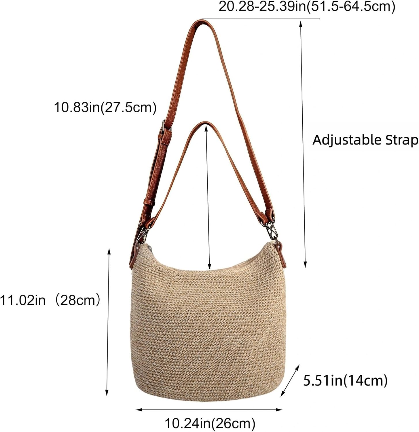 Eiyye Hobo Shoulder Bag Crochet Crossbody Bags for Women Handmade Woven Bag Large Boho Purse for Travel & Everyday Use