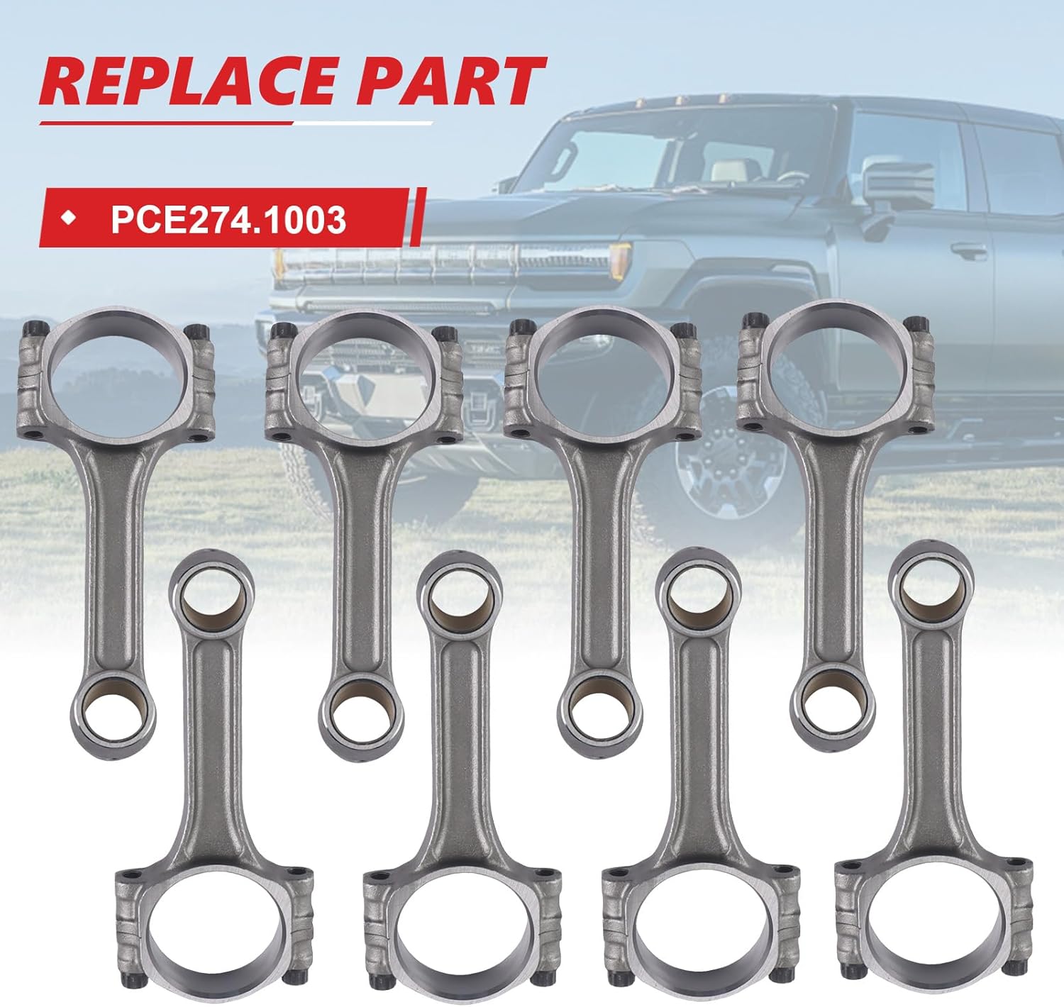 1Set I Beam 5.700" 2.100" .927" Bronze Bush 5140 Connecting Rods Suits PCE274.1003 Fit For SBC 350
