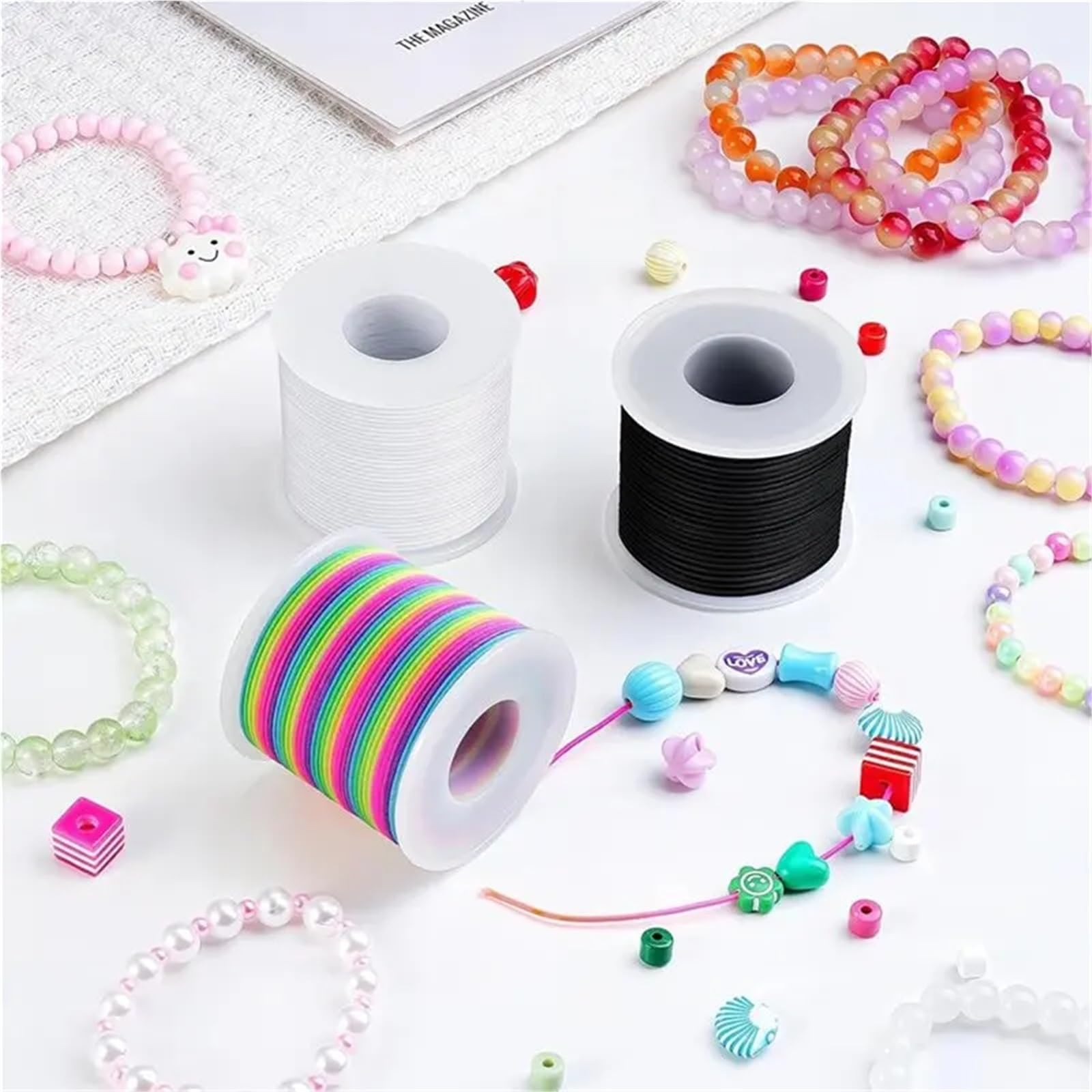 Cordon élastique pour bracelets de 1 mm - Cordon élastique pour la fabrication de bijoux