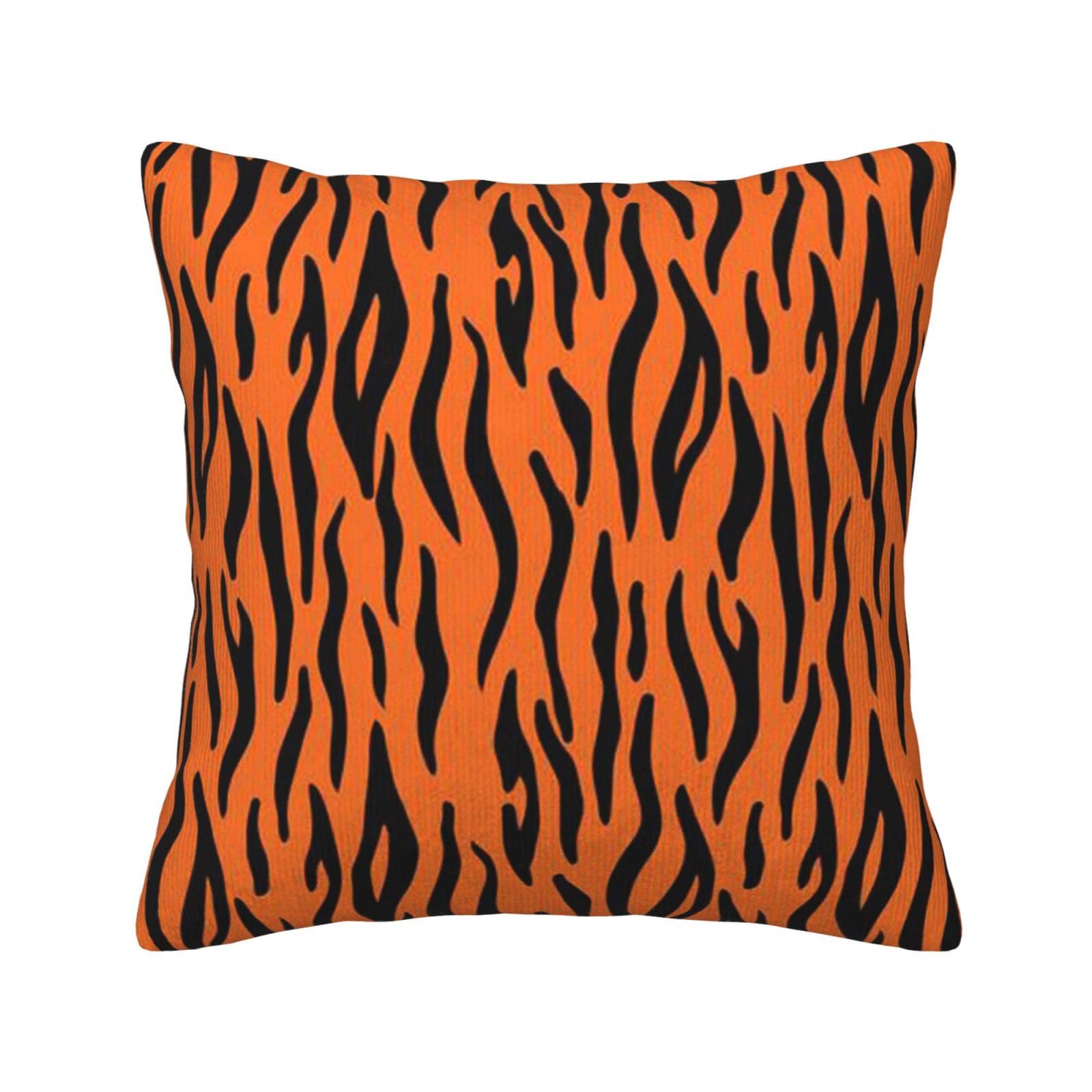Housse de coussin velours côtelé tigre orange : créez une ambiance douce et cosy