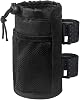 Cup Holder for Bike, Oxford Cycling Drink Holder with Mesh Pocket and Cord Lock, Universal Water Bottle Organizer for Scooter Wheelchair Handlebar, Bike Accessories Black