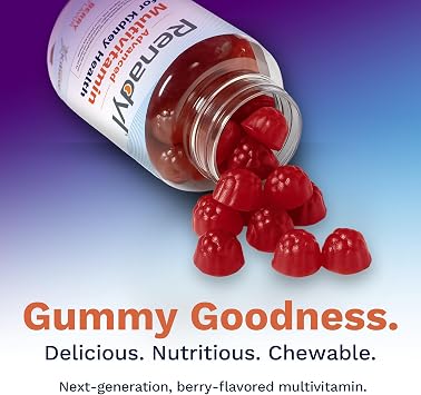 Renadyl Advanced Multivitamin Gummy for Kidney Health, 60 Gummies, Berry