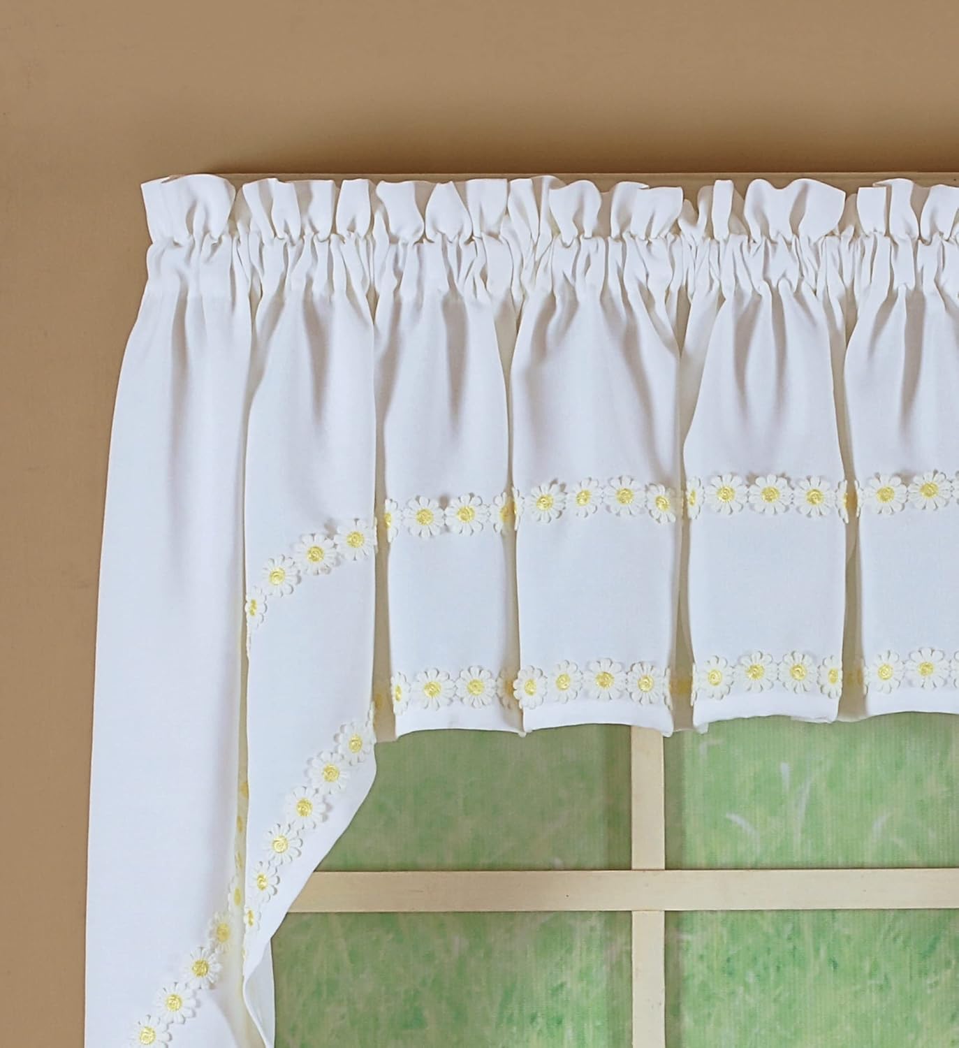 Today's Curtain Daisy Mae Applique Tier 36", Pink