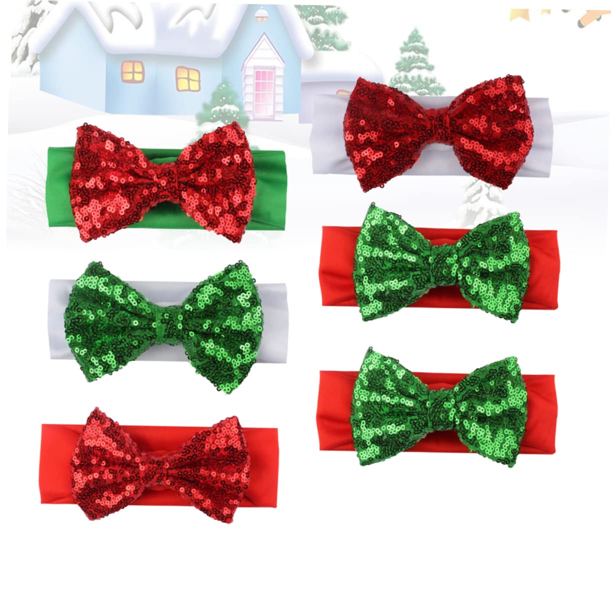 Beavorty 3er-sets Stirnband Baby Mädchen Haarbänder Weihnachten Schleife Einfache Elastische Knoten Wrap Für Kinder 6 Stück * 3