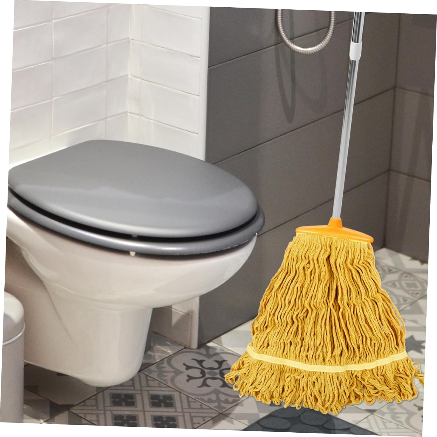 2pcs Reusable Mop Heads Industrial Mop Head Replacement for Floor Cleaning Washable String