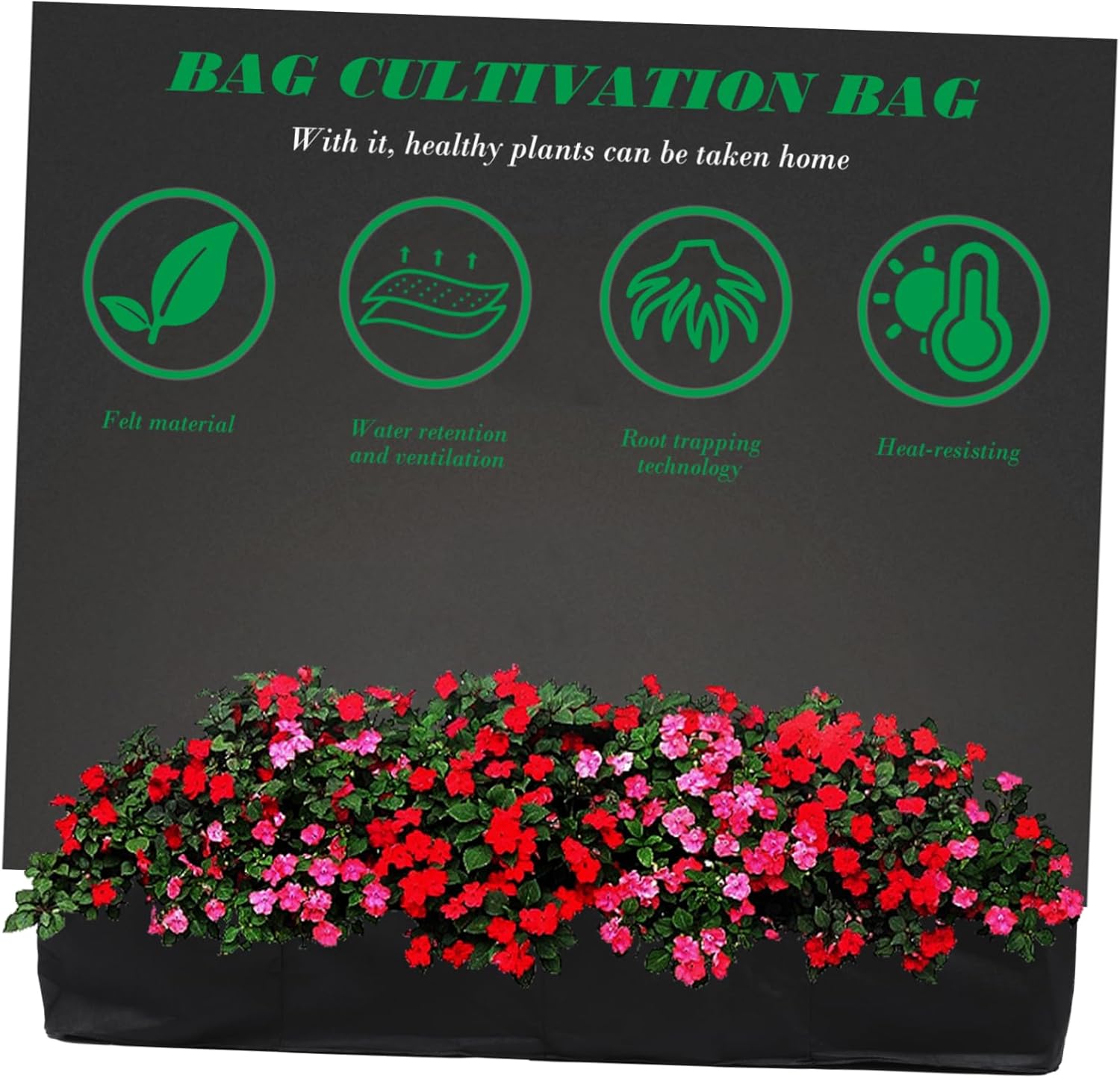 Raised Planting Bed Grow Bag Non-Woven Fabric Planter for Vegetables Fruits Breathable and Reusable for Gardening Thickness