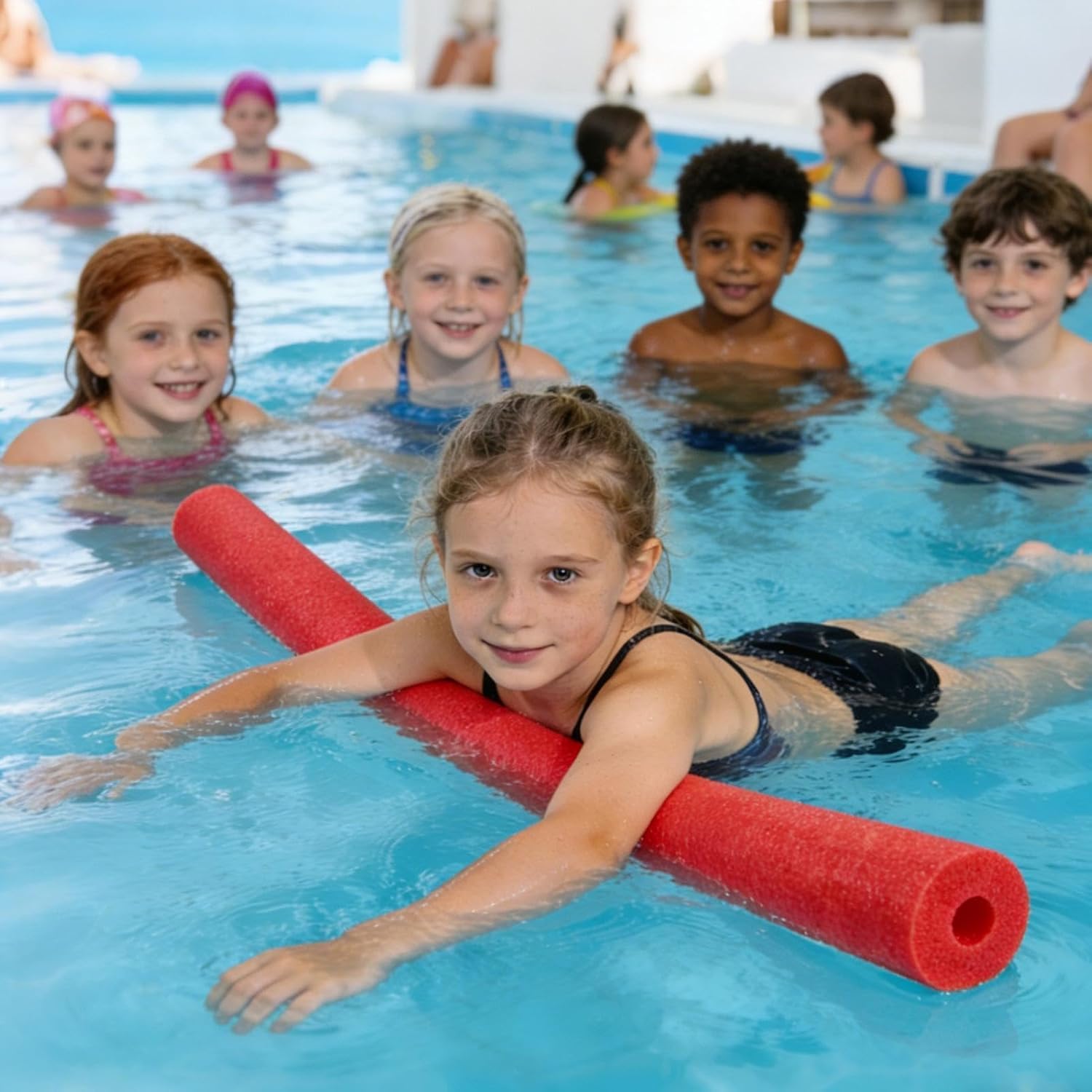 Pool Noodles for Swimming Confidence Builder Float Toys Lightweight Water Aerobics Easy to Grip Resistant Cylindrical Shape Foam Material for Craft Projects Sports Summer Aerobics