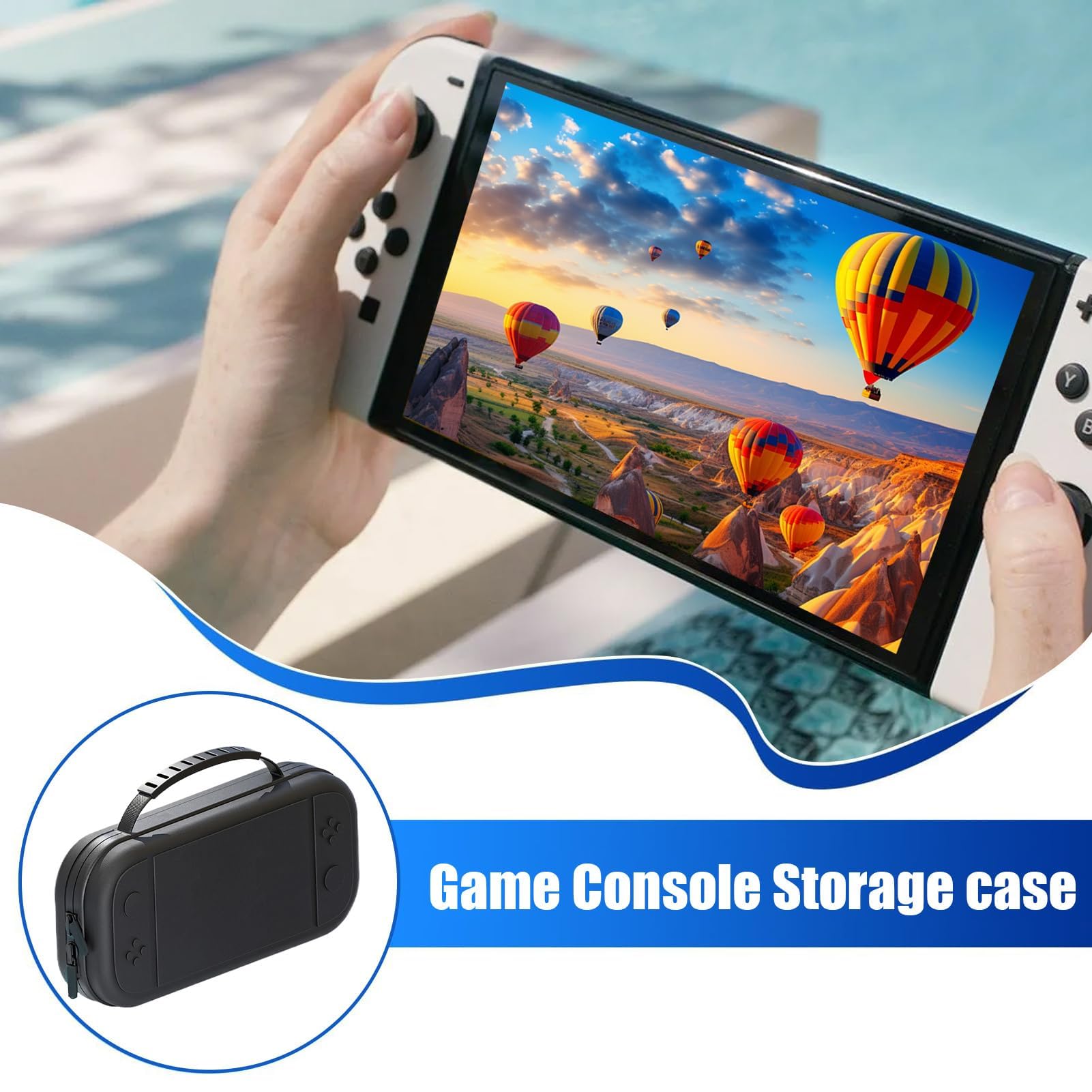 Custodia per console di gioco portatile, custodia protettiva impermeabile per adulti, adolescenti, bambini, supporto elettronico portatile per giochi in famiglia