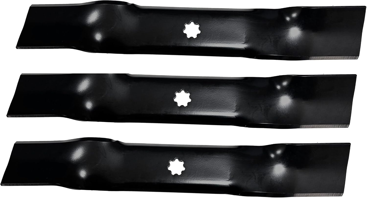 Oregon 48 Inch Lawn Mower Blades, Mower Blades for 48" Deck, 17" Length, Direct Replacement for John Deere GY20852, AM141035, GX21784, GX21786 and Fits John Deere 145 155C LA130 and More (3 Pack)