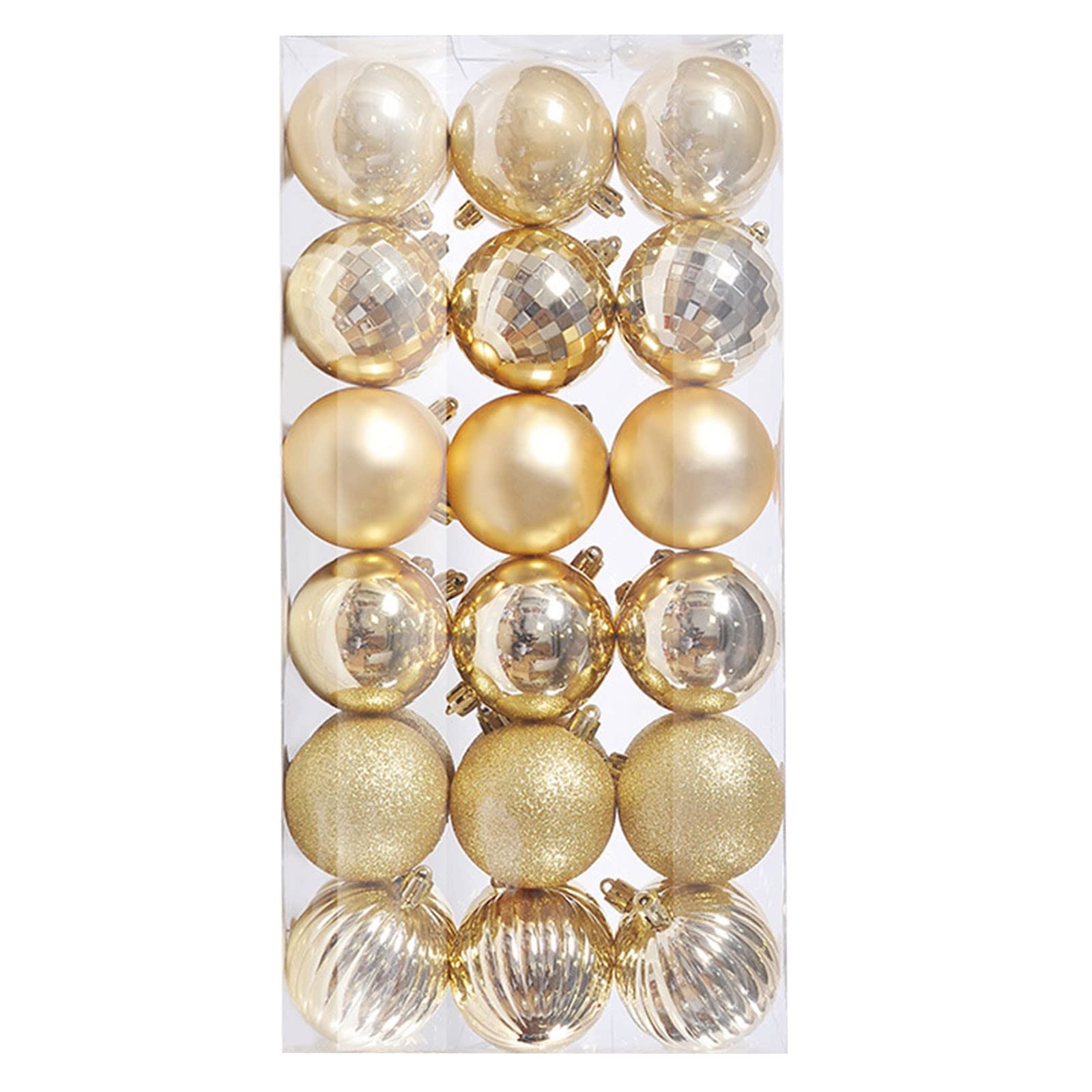Shatterproof 3cm Christmas Ornaments Plastics Christmas Tree Balls 36Pcs Christmas Tree With Decorations Hanging Christmas Decoration Gold Holiday Wedding Party Christmas Decorations Baubles