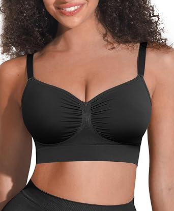 FeelinGirl Padded Bras for Large Breasted Women Wireless Push Up Bra Seamless Comfort Full Coverage Bralettes