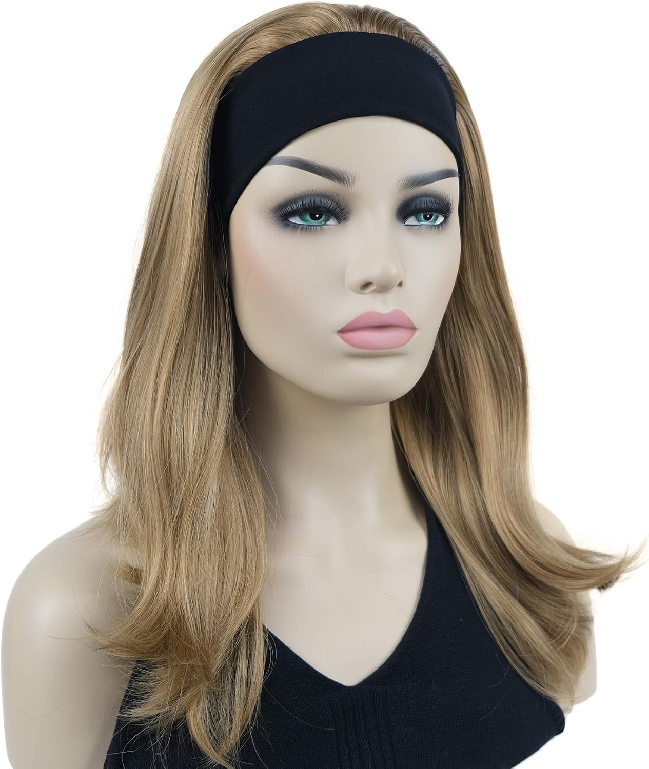 Lydell Long Straight Wavy Hair Wigs Headband Synthetic Wigs (Lightest Golden Blonde) - Image 3