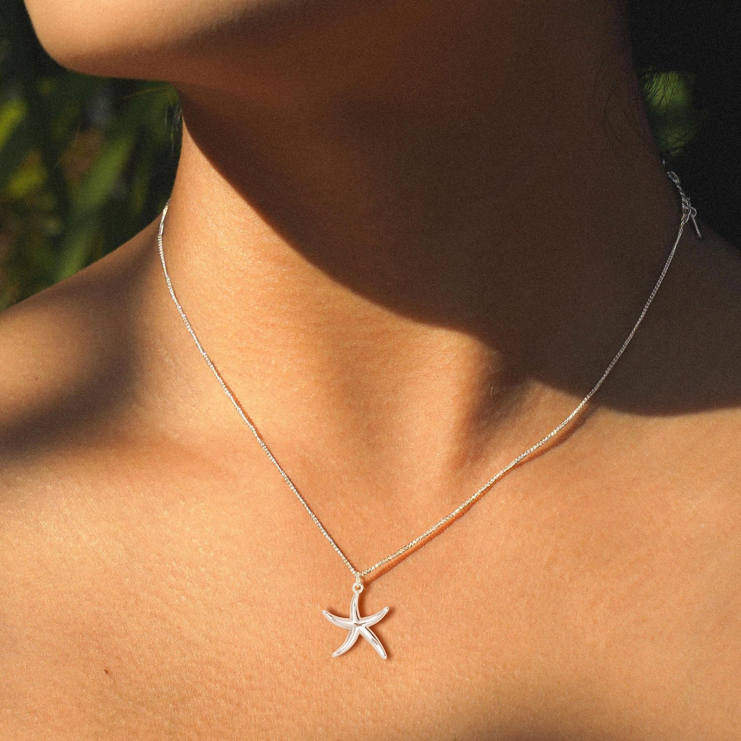 Silver Necklace - 14K White Gold Plated Dainty Cowboy Boot Flower Starfish Hummingbird Star of David Lotus Italian Horn Pendant Necklace for Wmen - Image 6