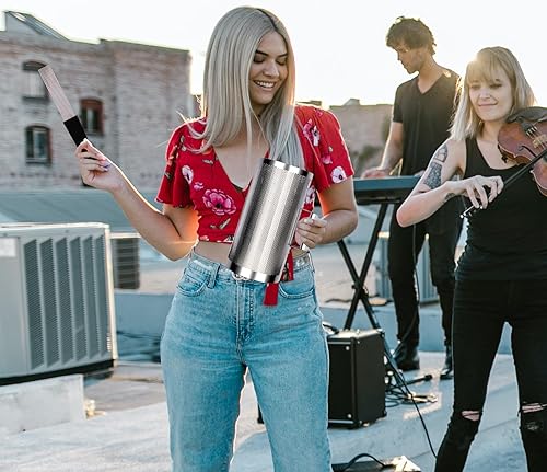 Miniatura 7 de EASTROCK Guiro Raspador de percusión latina estilo peine raspador profesional de repuesto para varios instrumentos de percusión (2 paquetes, negro)