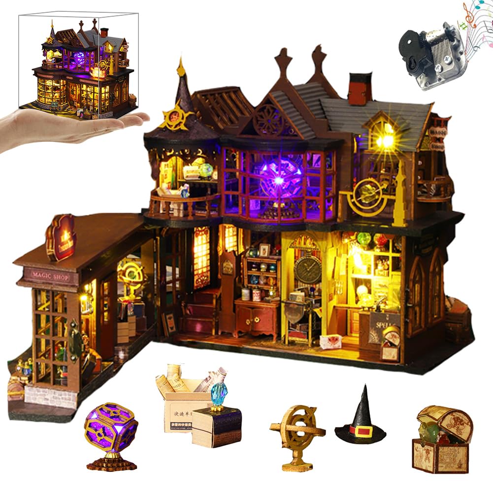 Amazon | Cjeuxnr ミニマジックハウスキット 3D木製ドールハウス