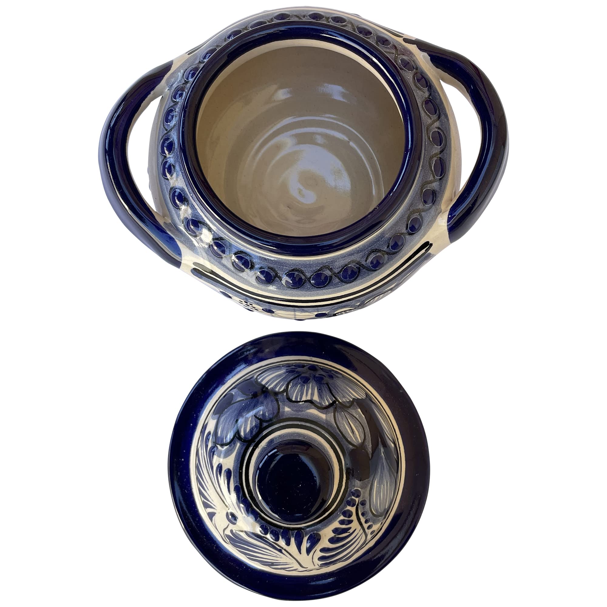 Fine Crafts Imports TalaMex Cholula Traditional Handmade Mexican Talavera Sugar Jar