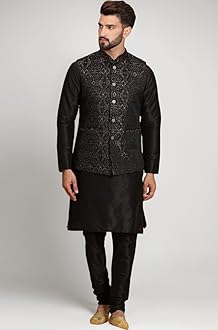 Men's Kurta Churidar Pyjama with Nehru Bandhgala Jacket
