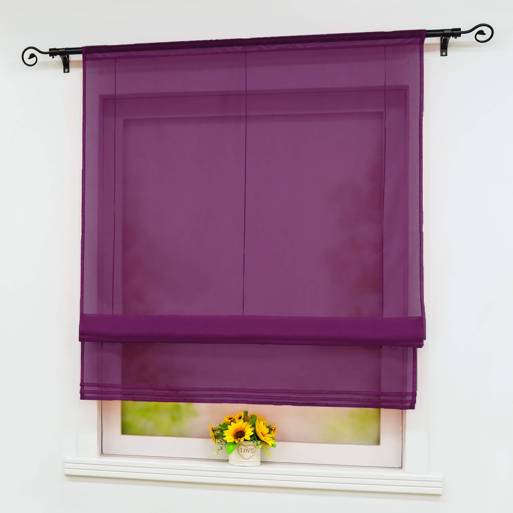 MRTREES Voile Tende Trasparenti con Passanti per Finestra 140x160 CM 2