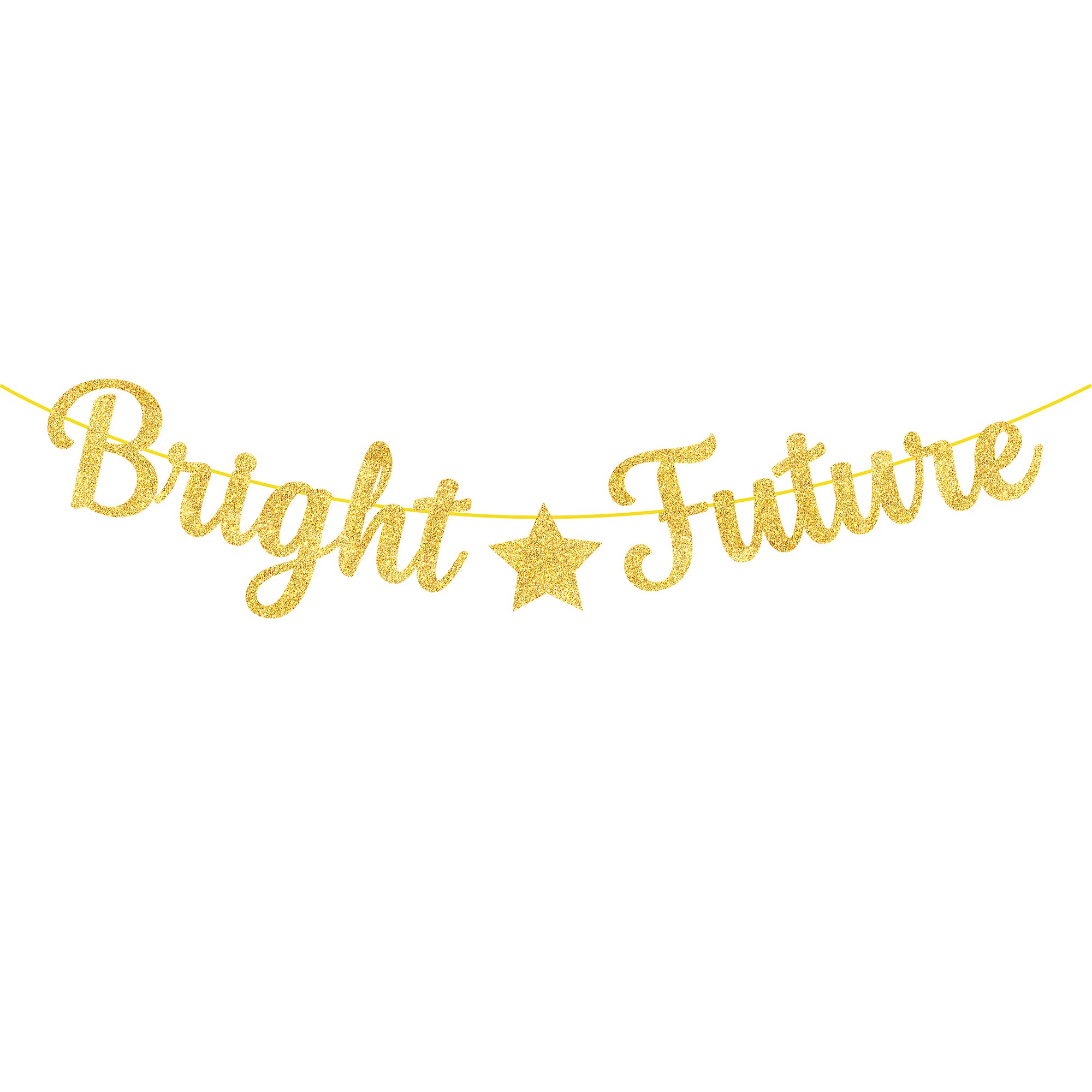 KatchOn, Glitter Bright Future Banner - 10 Feet, No DIY | Gold Future Is Bright Banner for Gold Graduation Party Decorations 2023 | Bright Future Sign for Gold Graduation Decorations Class of 2023