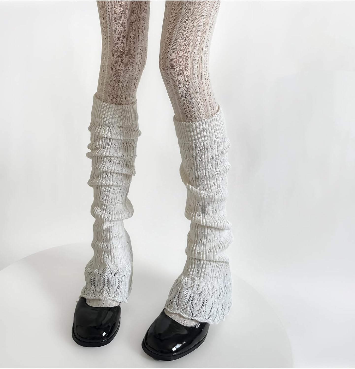 Sexybody Women Flare Leg Warmers Y2K Kawaii Crochet Knit Ruffle Socks Lolita Stylish Cute Japanese Long Boot Cover for Girls - Image 4