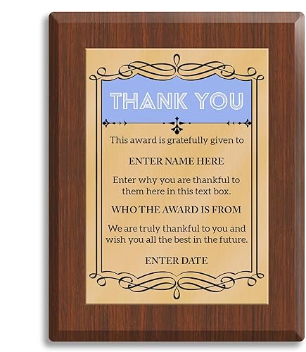 Employee Of The Month - Placa personalizada con el premio de agradecimiento  Impresión a todo color  Añade tu propio texto  Disponible en 9 tamaños