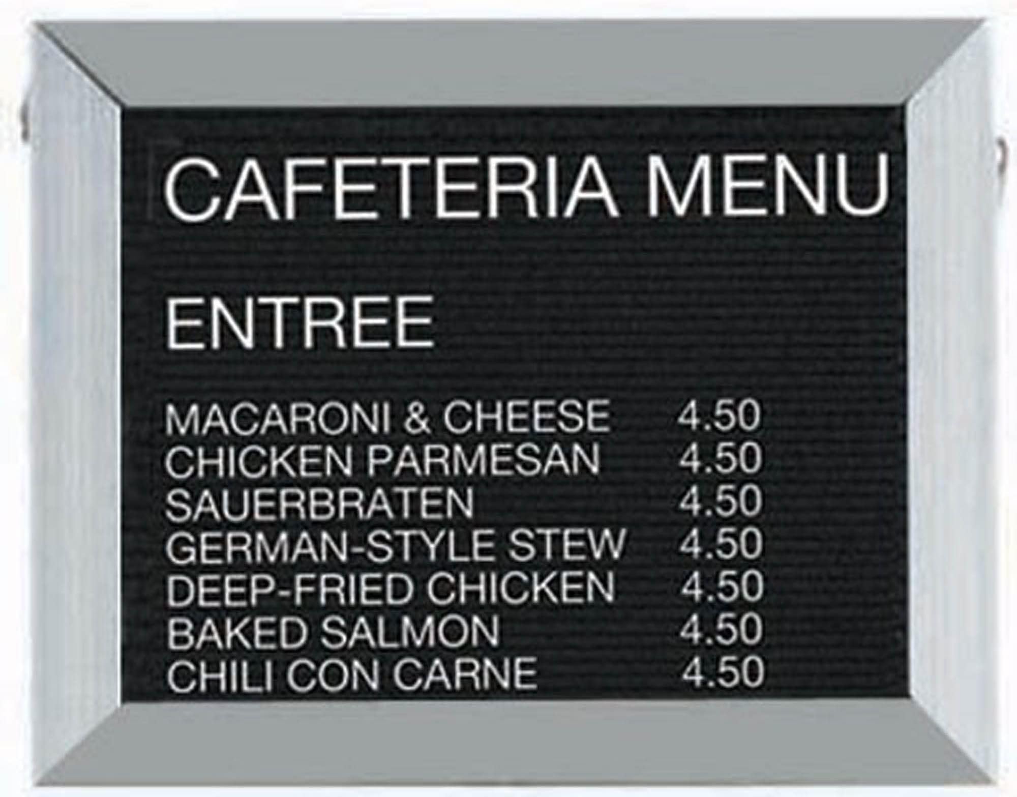 Aarco Open Faced Aluminum Frame, Black Felt Changeable Letter Board - 18" H x 24" W