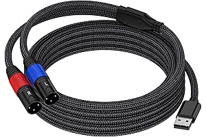 USB A to Dual XLR Male Stereo Audio Cable