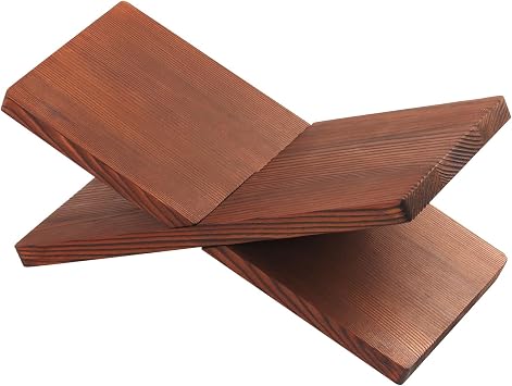 Wood Book Stand for Reading - Book Display Stand, Cook Book Stand, Textbook Stand, Recipe Book Holder Stand, Open Book Holder Black Redwood