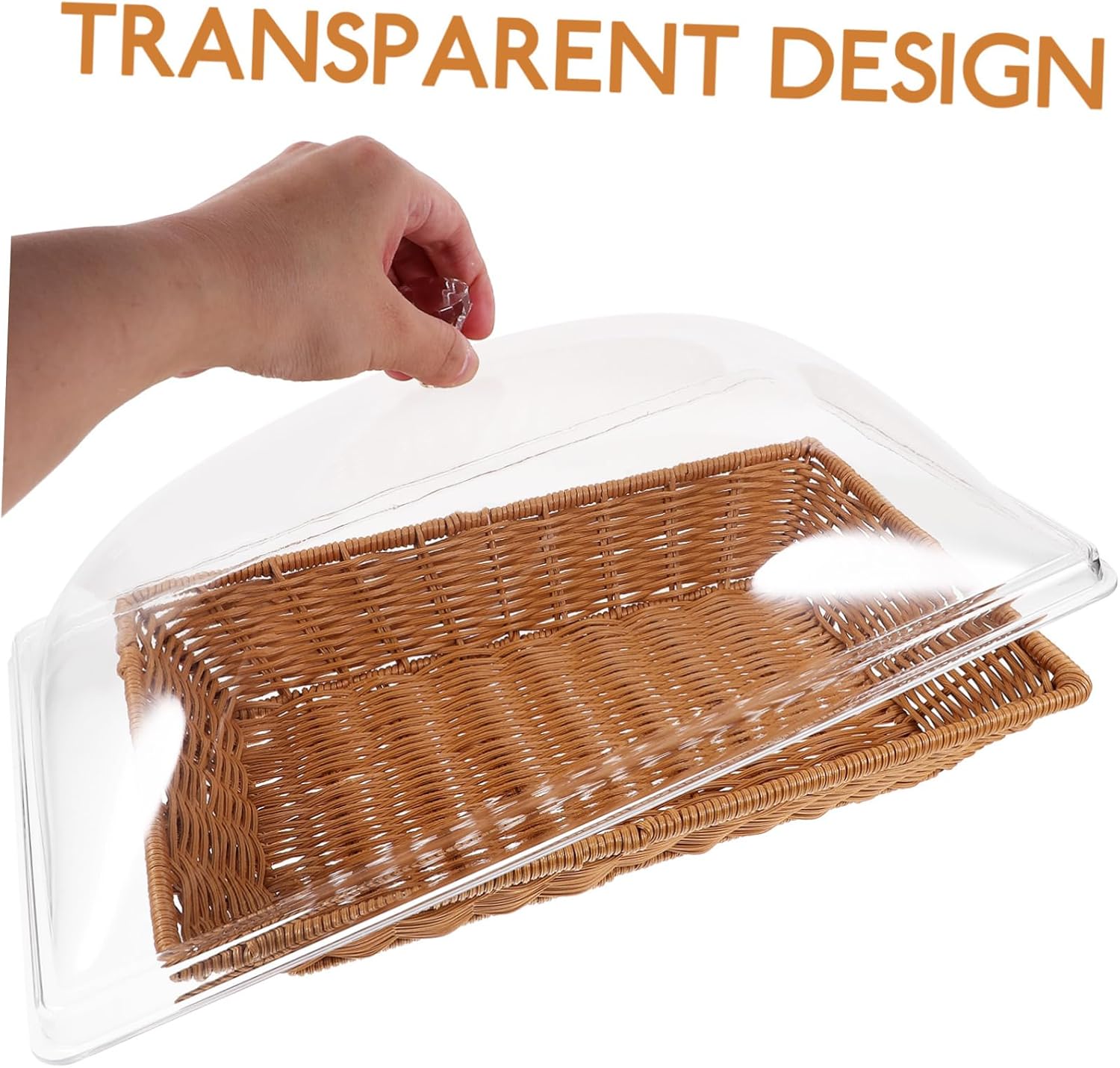 Woven Basket Bread Baskets Lid Fruit Snack Desktop Organizing Food Preservation