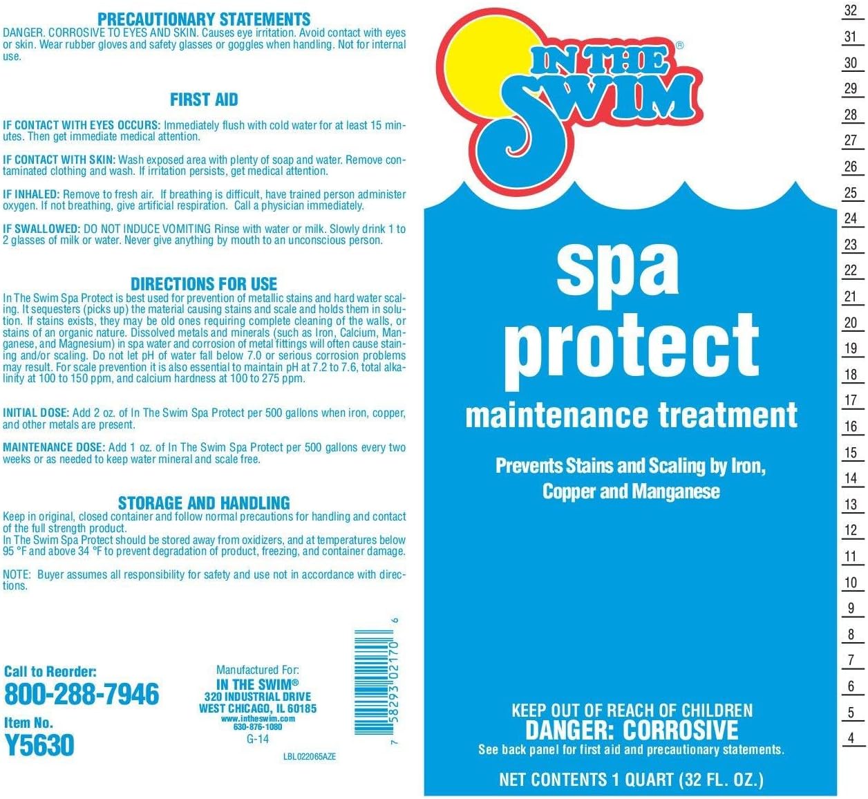 In The Swim Spa Protect – Professional-Grade Metal Stain and Scale Preventer for Spas & Hot Tubs - 1 Quart
