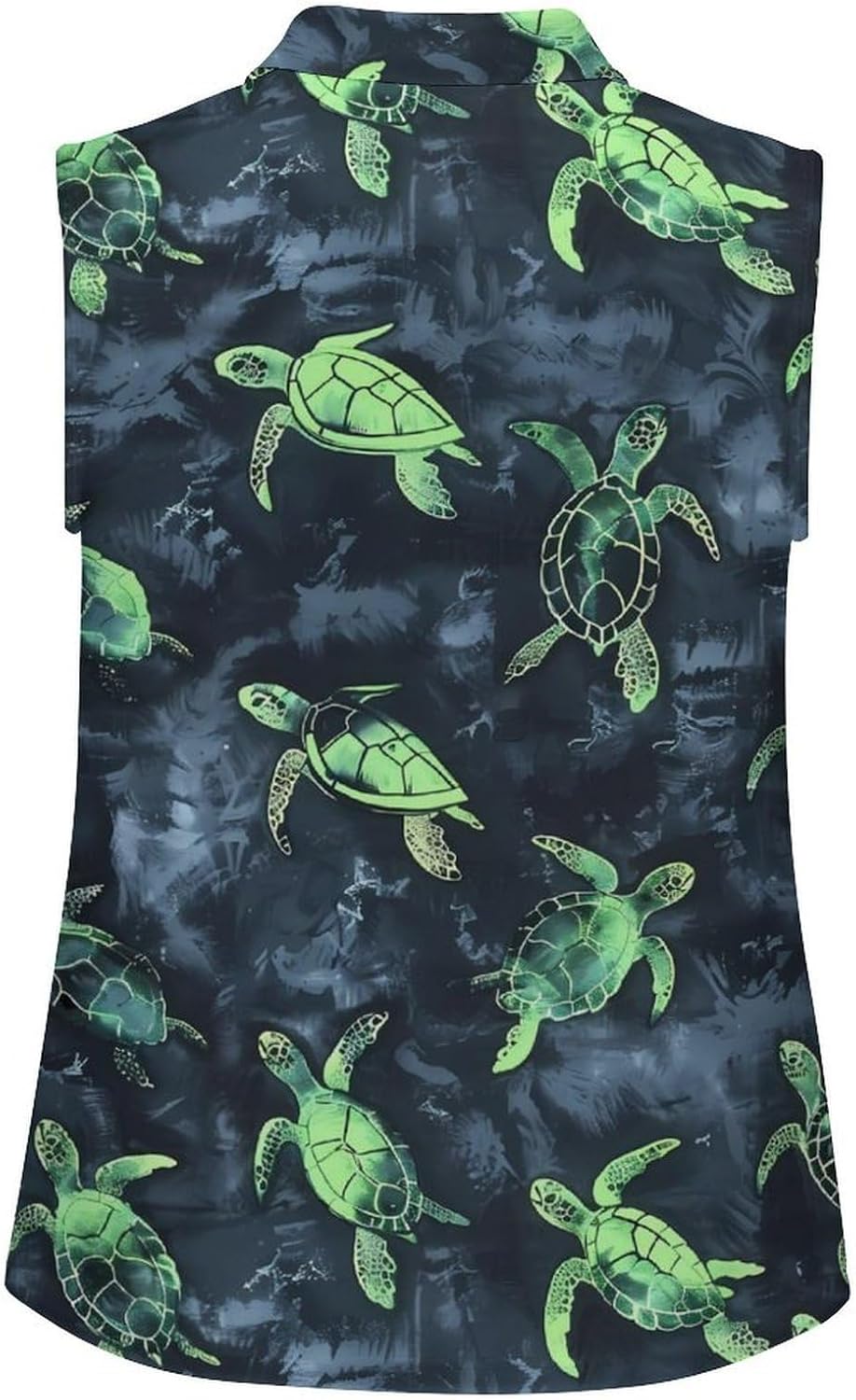 Turtles Tie Dye Pattern Women's Golf Shirt Sleeveless Polo Shirts Tank Tops Blouses Tennis T-Shirts Casual