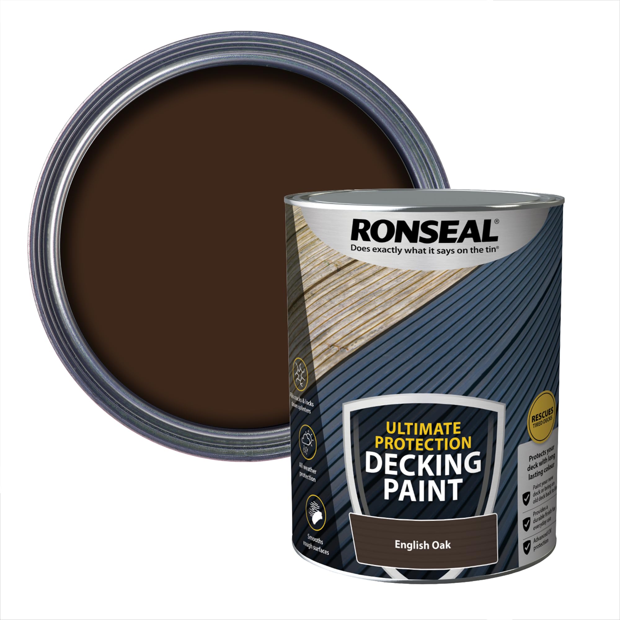 RONSEAL ULTIMATE DECKING PAINT ENG OAK 5L