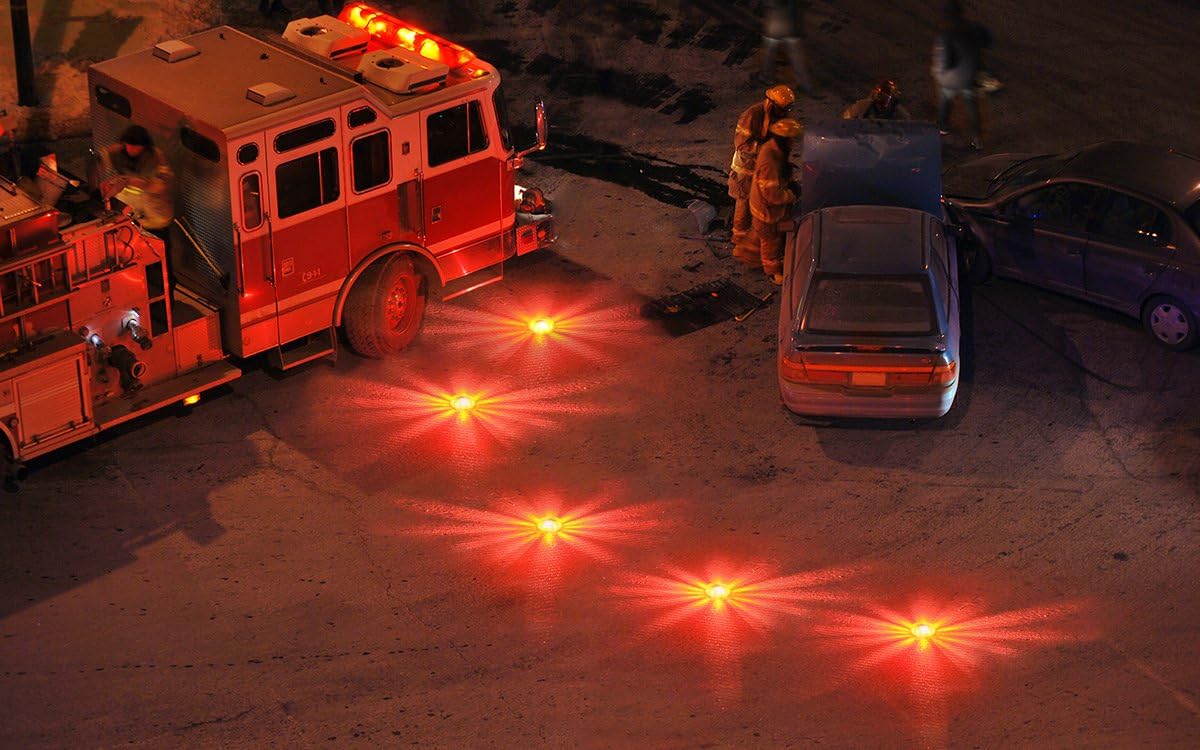 SlimK 3 Pack LED Road Flares Emergency Disc Roadside Safety Flashing Beacon Highway Warning Light, Car Safety Flares Kit Vehicles Boat Jeeps Bike Truck SUVs