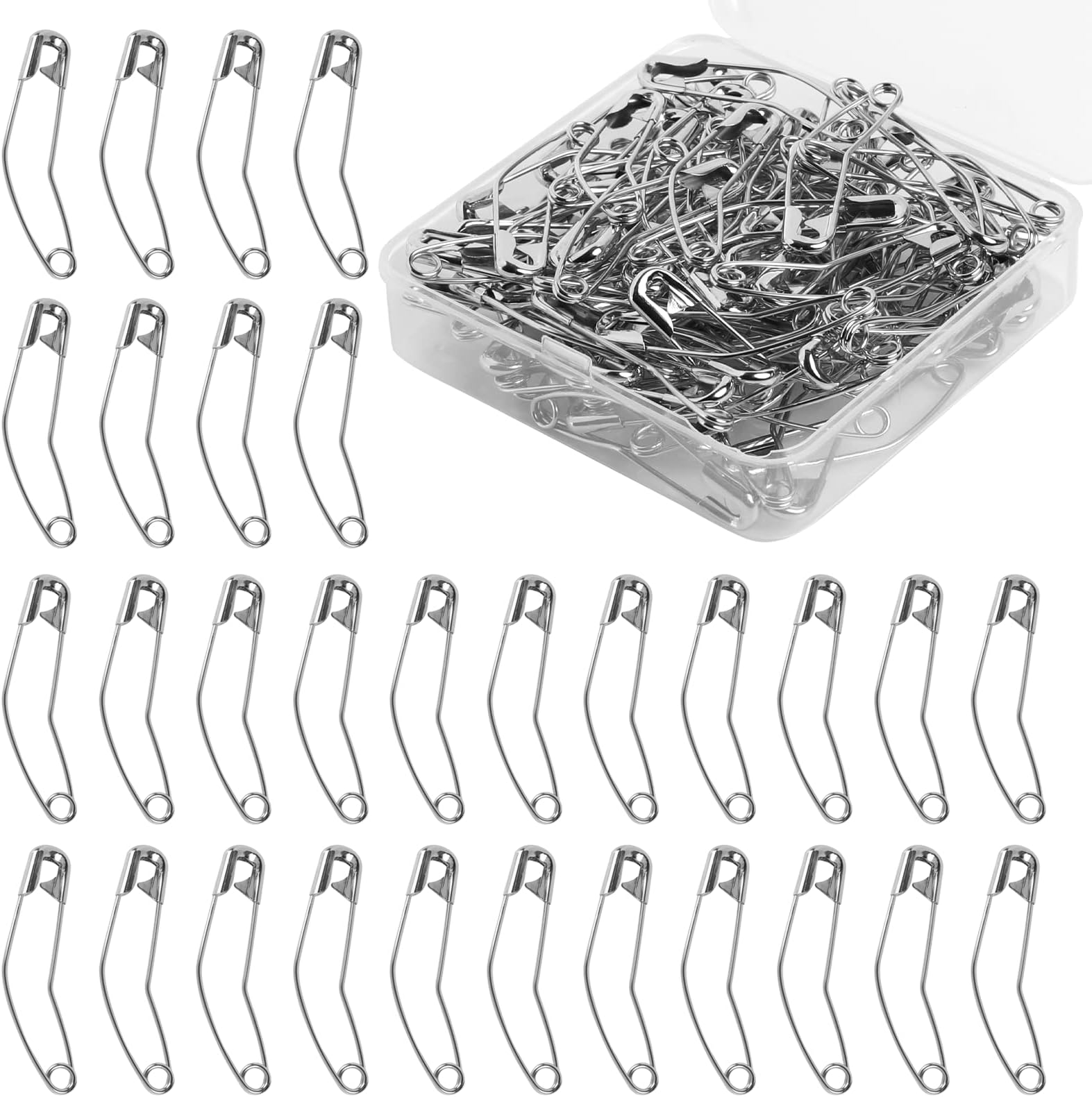 100Pcs Quilting Pins, Curved Safety Pin for Quilting