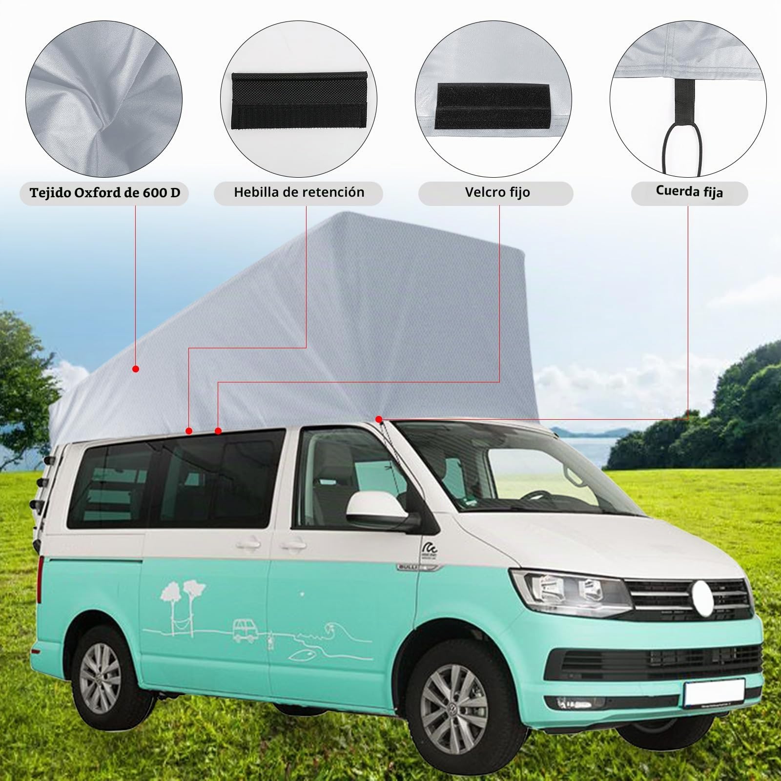 Protección de techo Abatible para VW California T5 T6, Tienda de Campaña con Techo de Protección contra la Intemperie para Dormir