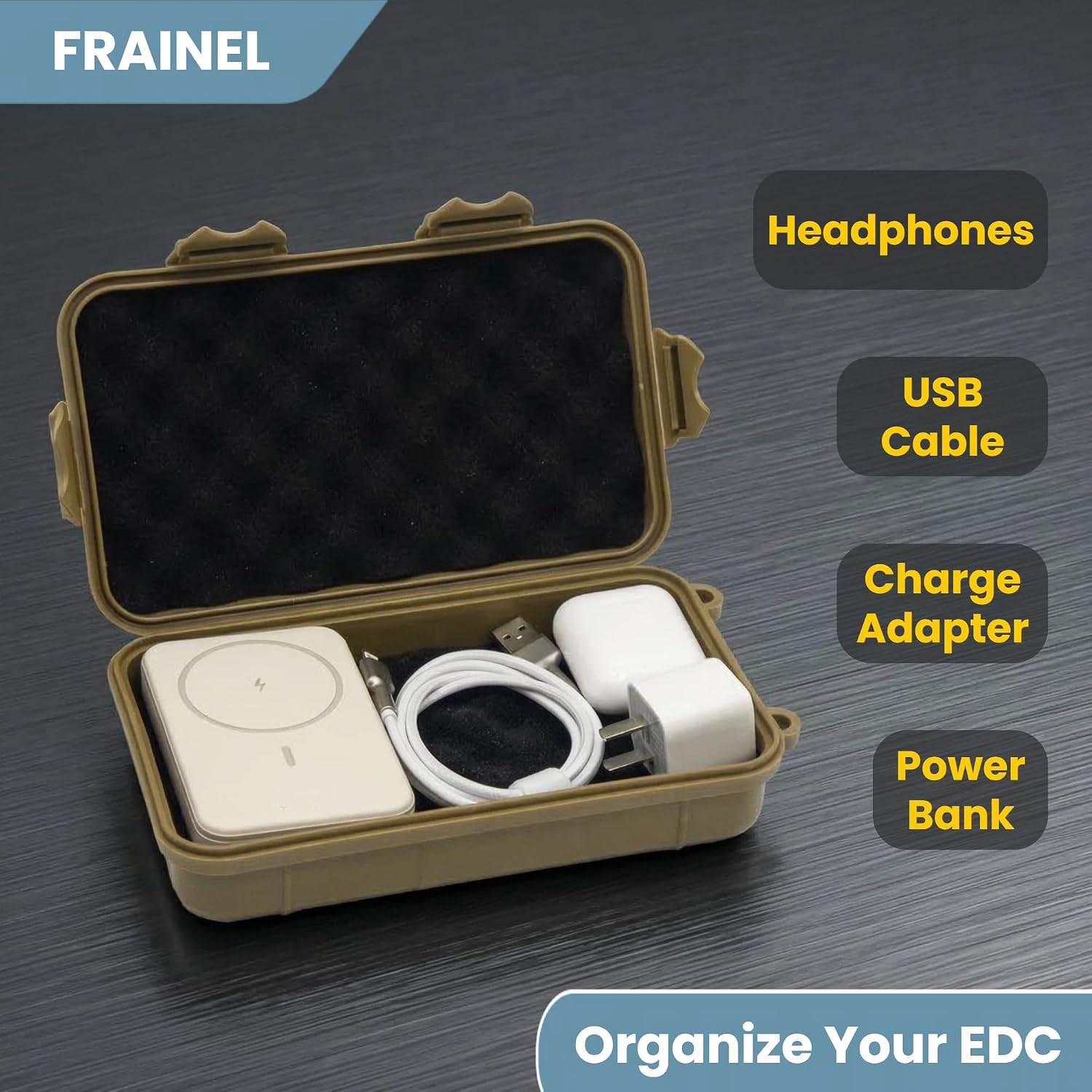 Hard Case 8x5 - Shockproof Foam for Beyblade X Launcher, HardDrive, M.2 NVMe, USB Disk | Office, Lab, Workshop, Travel | Water Repellent EDC Container