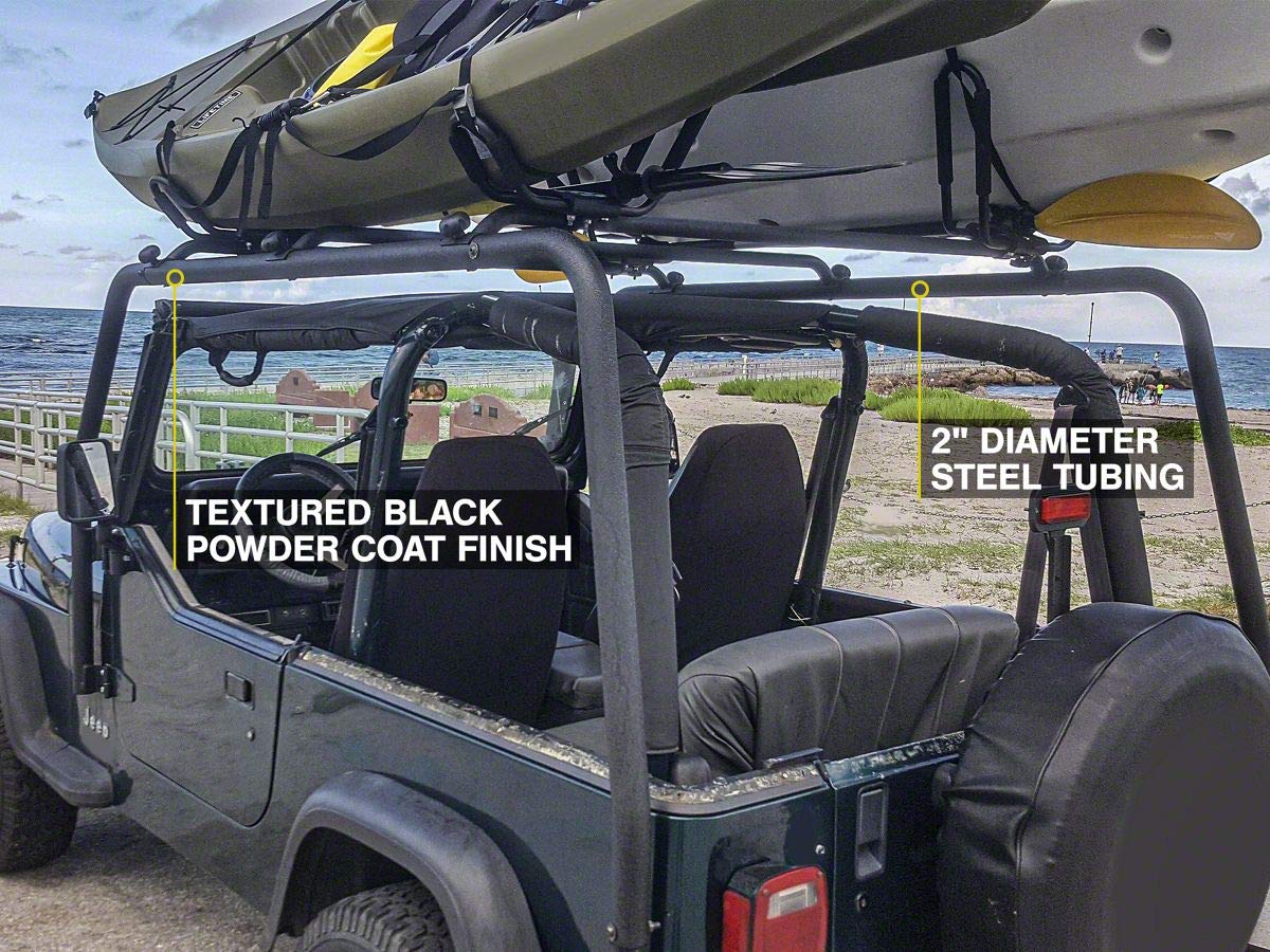 Barricade Roof Rack; Textured Black Compatible with 8795 Jeep Wrangler