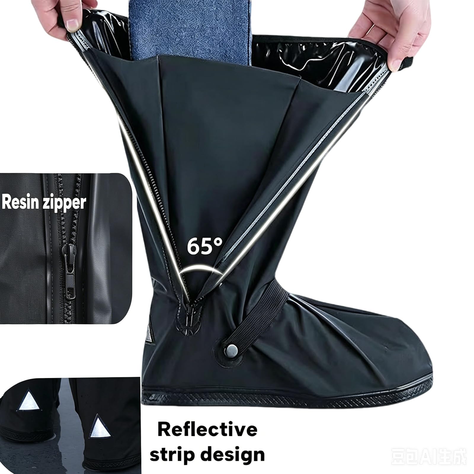 HSEAMALL Schuhüberzieher wasserdicht,Regenüberschuhe Wasserdicht Überschuhe,Outdoor Rutschfester Schuhüberzieher Fahrrad Regenschutz Regenschuhe