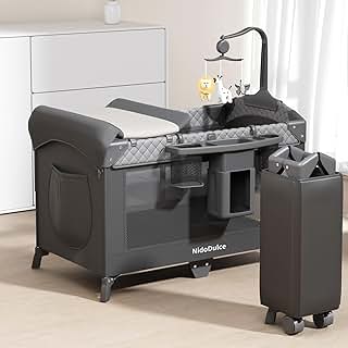 Portable Travel Cot & Bedside Crib - Foldable Height Adjusta