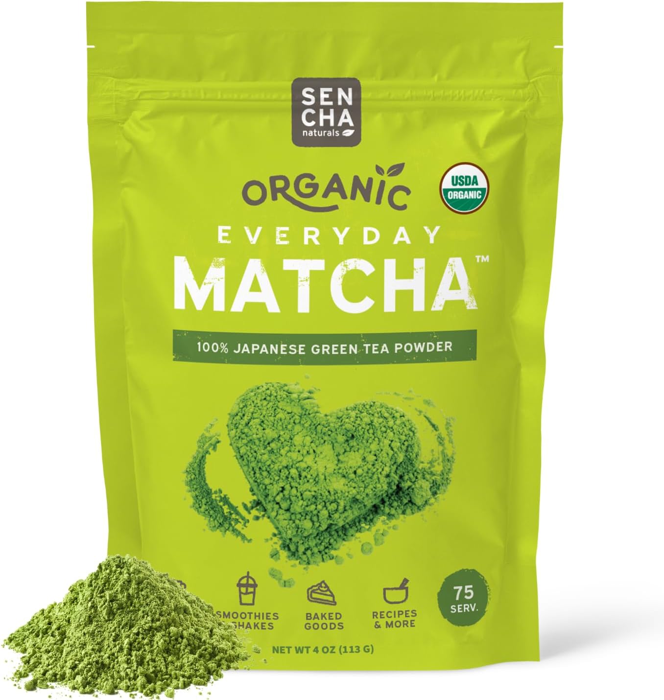 Sencha Naturals Culinary Grade Organic Matcha Powder, 4 oz