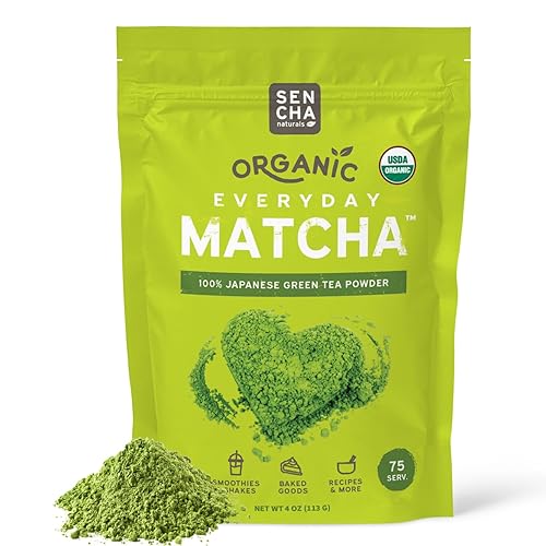 SEN CHA Naturals Polvo matcha orgánico, auténtico té verde japonés, polvo matcha de grado culinario y ceremonial de primera y segunda cosecha, café