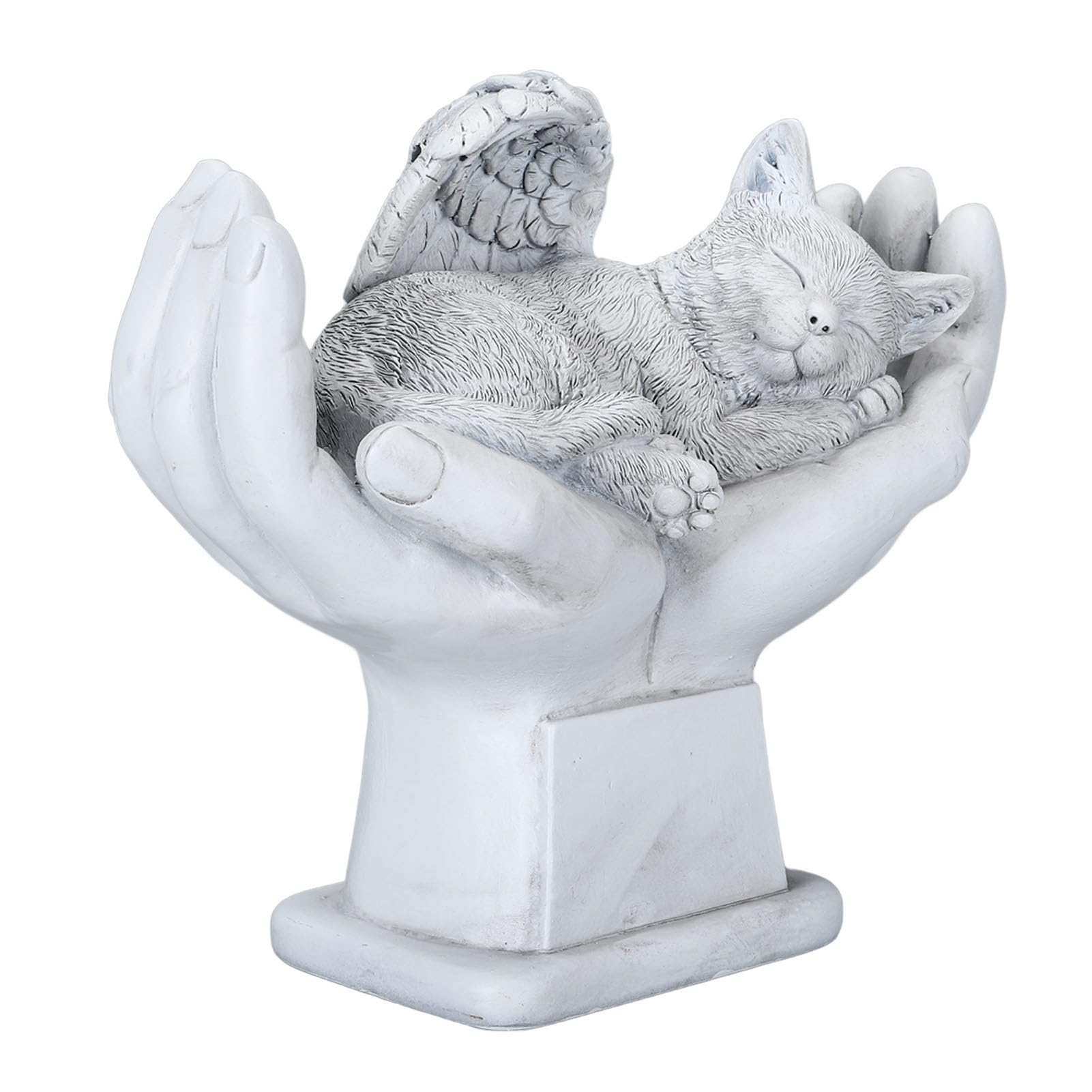 Marcador de tumba para mascotas con gato ángel, decoración de jardín y lápida conmemorativa