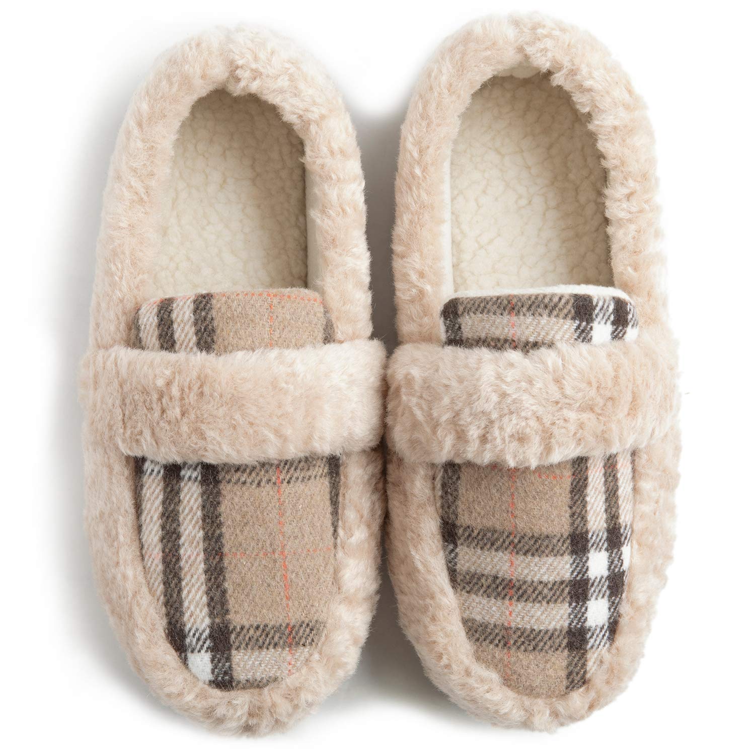 ZizorWomen's Fuzzy Loafer Slippers House Shoes with Memory Foam