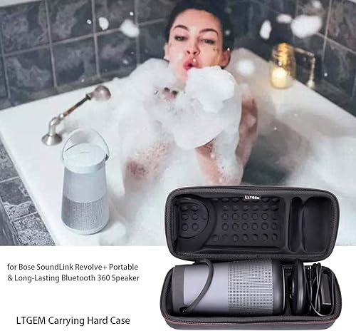 Miniatura 7 de LTGEM Funda protectora de viaje para altavoz Bose SoundLink Revolve+ o Revolve+ (Serie II) portátil y de larga duración Bluetooth 360 (para cuna de