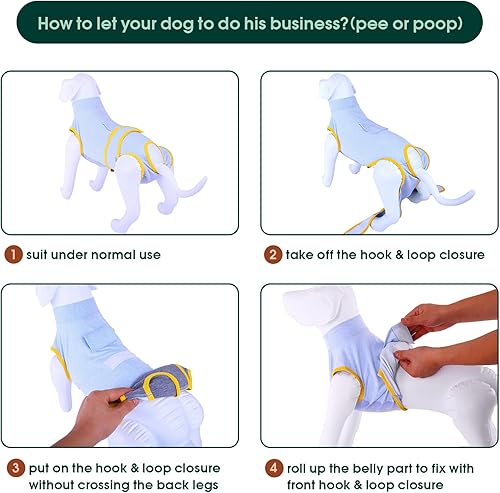 Miniatura 100 de Kuoser Traje de recuperación para perros y gatos después de la cirugía, camisa profesional de recuperación de mascotas, vendajes para heridas